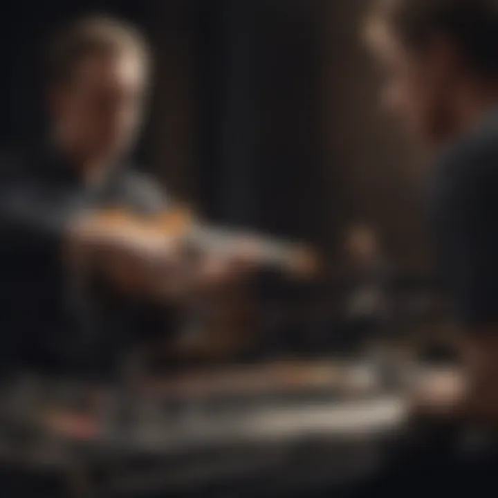Ben Daniels collaborating with fellow musicians on stage