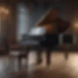 An elegant grand piano in a softly lit room, inviting creativity