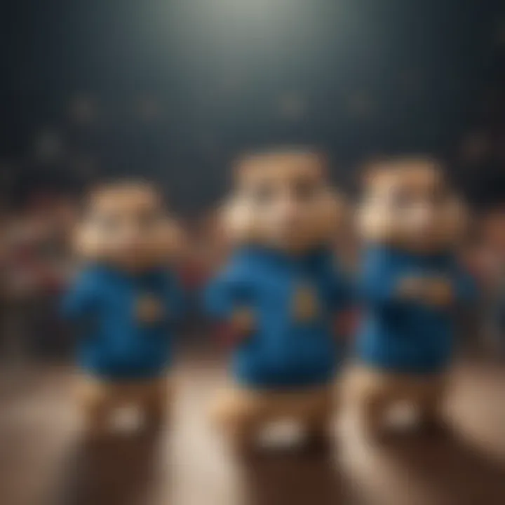 Alvin and the Chipmunks performing on stage