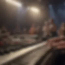 A vibrant concert scene showcasing diverse musicians captivating an audience.