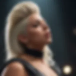 Lady Gaga performing on stage during her residency