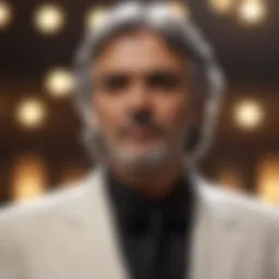 Andrea Bocelli performing on stage