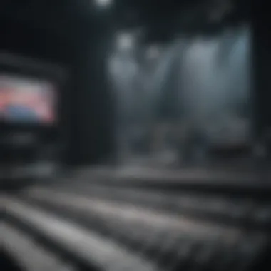 Backstage view of concert production elements