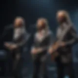 The Bee Gees performing on stage during their peak years