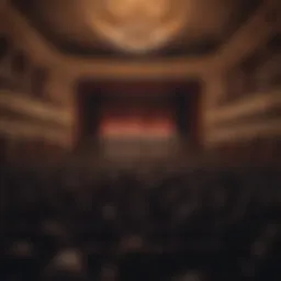 A grand concert hall filled with an audience enjoying Beethoven's Missa Solemnis performance.