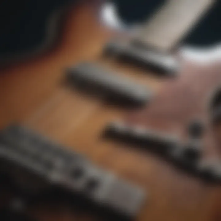 A close-up of a guitar being played in a soulful blues performance