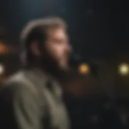 Bon Iver performing live with emotive stage presence