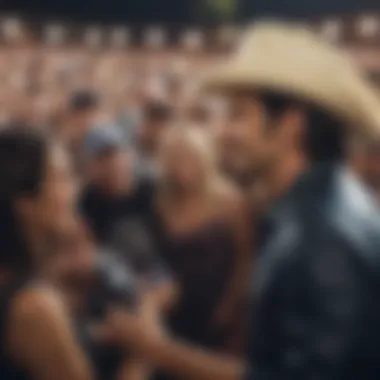 Brad Paisley engaging with fans at a country music festival.