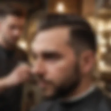 A skilled barber demonstrating precision cutting techniques in action