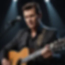 Chris Isaak performing live on stage with passion