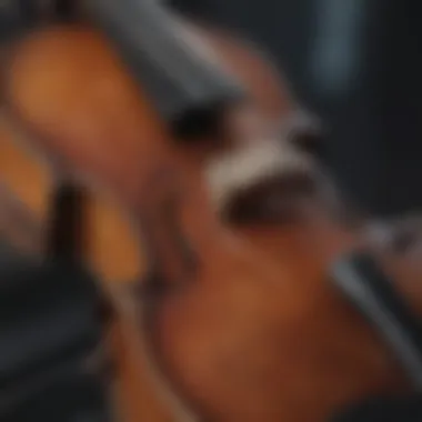 A close-up of Clara Jumi Kang's violin