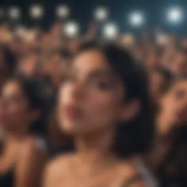 Audience Excitement The diverse crowd enjoying Dua Lipa's performance under the night sky
