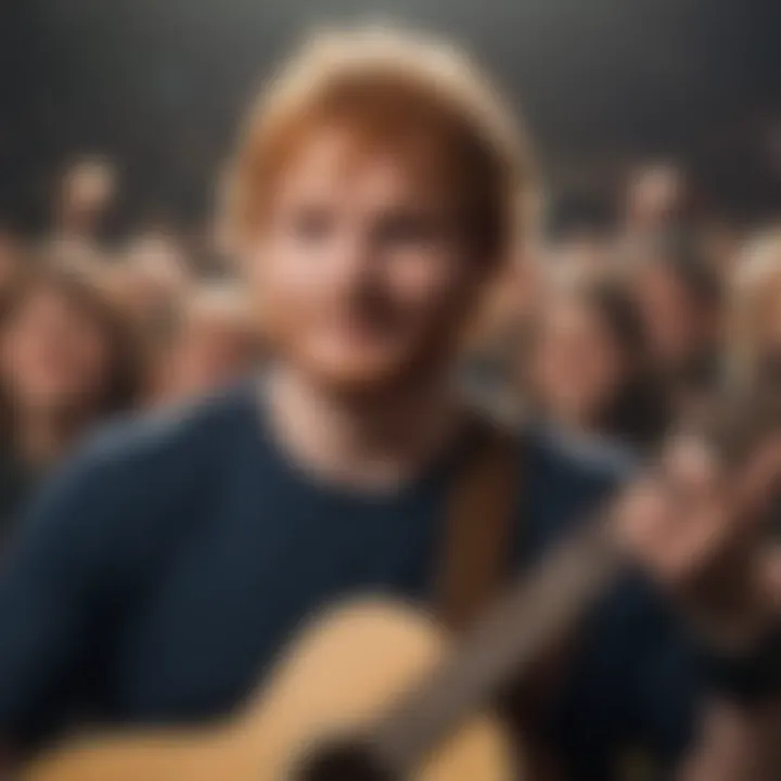 Ed Sheeran engaging with fans during a show
