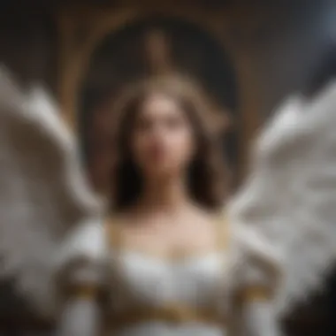 Historical Depiction of Angelic Figures A historical painting illustrating angelic figures in cultural contexts.