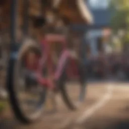 A vibrant marketplace showcasing used bicycles and cycling gear.