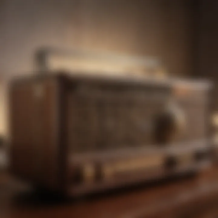 A vintage radio representing classical music history