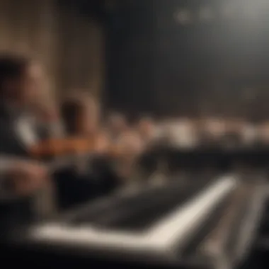 Live Orchestral Performance of a Film Score An orchestral ensemble performing a cinematic score live.
