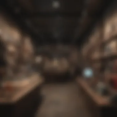 Interior view of Crossroads Trading showcasing unique clothing displays