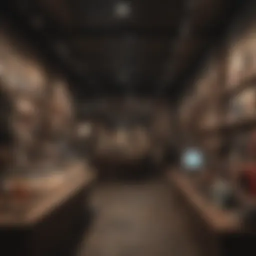 Interior view of Crossroads Trading showcasing unique clothing displays