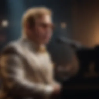 Elton John Live in Concert A vintage portrait of Elton John performing live in concert