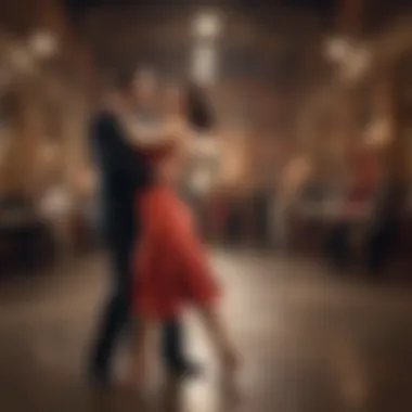 Contemporary Tango: A Fusion of Tradition A captivating tango scene in a modern urban backdrop.