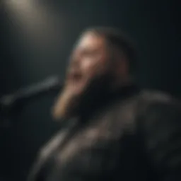 Rag'n'Bone Man performing on stage with intense emotion