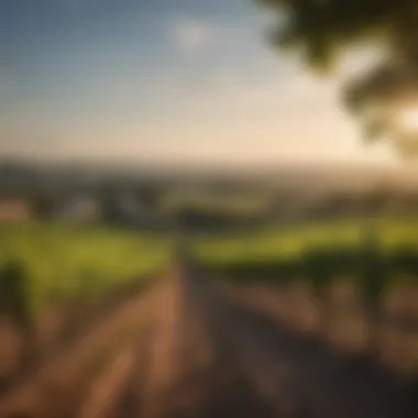 A serene vineyard landscape in Burgundy, showcasing the beauty and tranquility of the region's music-inspired scenery.