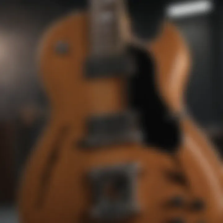 An artist playing a Jean Paul guitar in a studio, demonstrating its versatility across genres