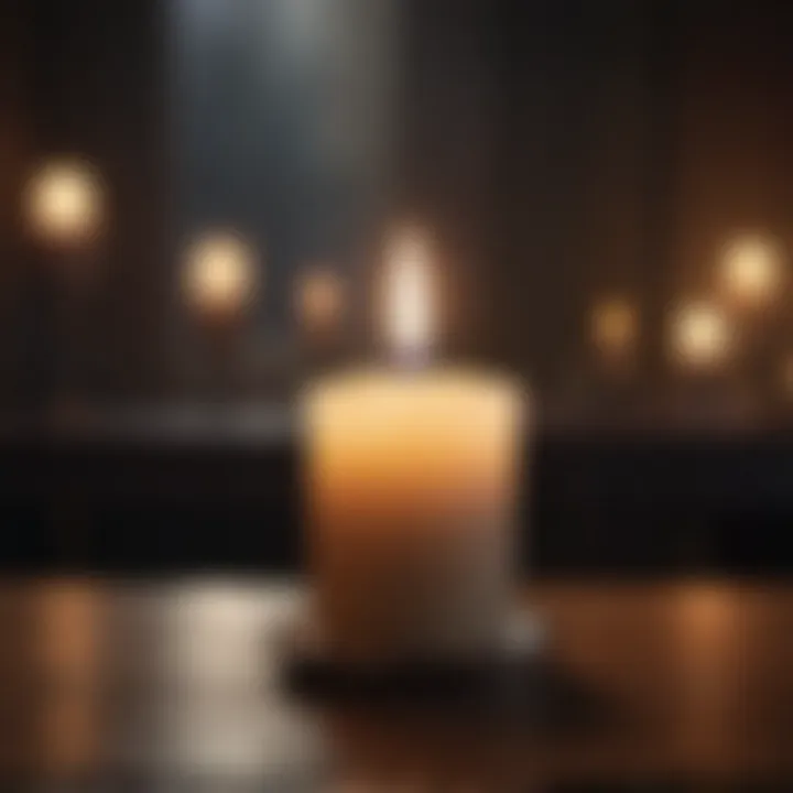 A candle illuminating a dark space, signifying reflection