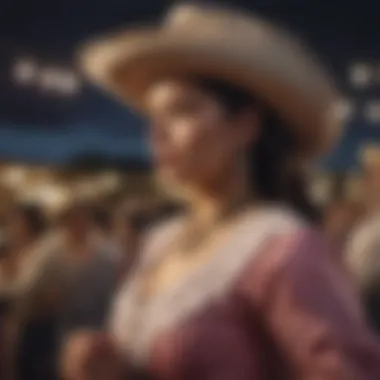 Audience enjoying a vibrant Ranchera concert under the night sky