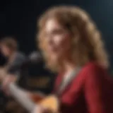 A vibrant concert scene showcasing the Laurie Berkner Band performing live.