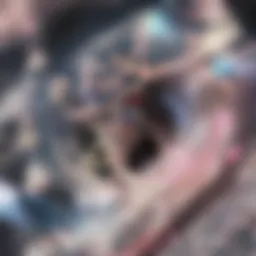 An abstract representation of music notes flowing into a spiritual setting