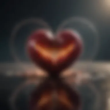 The Heart of Resilience An abstract representation of sound waves emanating from a heart, signifying emotional strength.