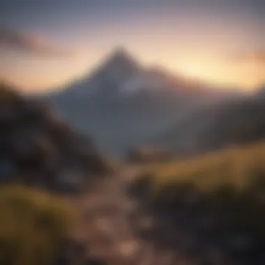 Rising Above Challenges A mountain landscape at sunrise representing the journey of overcoming challenges.