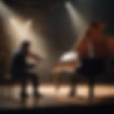 Musician Performing a Romantic Piece An evocative scene of a musician performing a romantic piece on stage