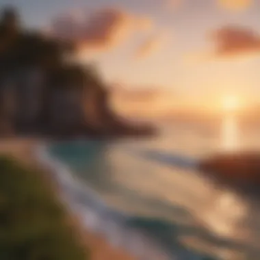 Breathtaking Sunset at a Romantic Island Stunning sunset view over a romantic island