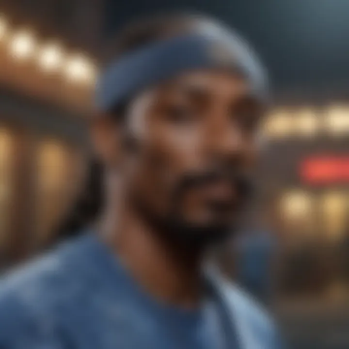 Snoop Dogg performing with ice-themed visuals
