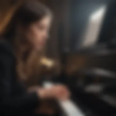 Emotional Resonance in Performance An artist performing passionately on a piano