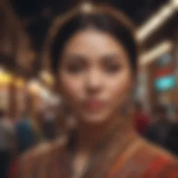 Artwork showcasing the fusion of cultures through mixed heritage