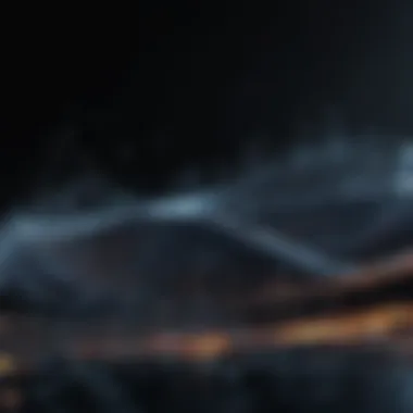 The Essence of Midnight Electric Abstract representation of sound waves in a dark environment