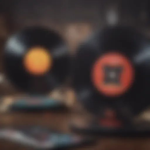 Vintage R&B vinyl records showcasing love themes