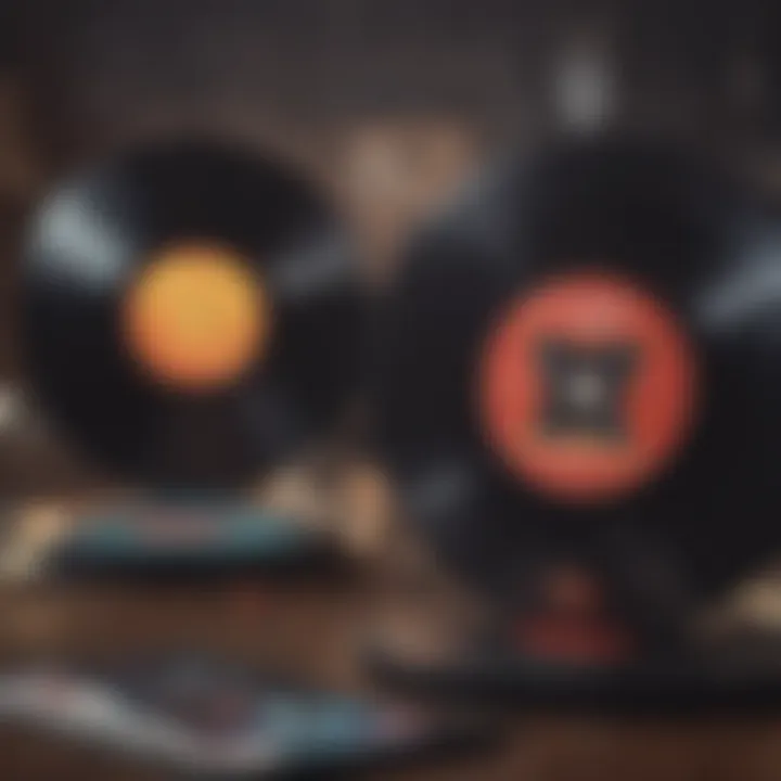 Vintage R&B vinyl records showcasing love themes