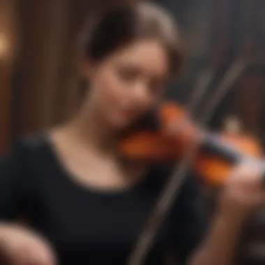 A violin collector examining a rare piece with admiration