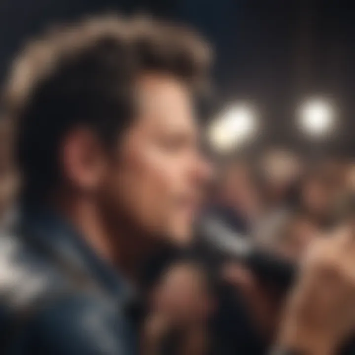 Close-up of Gary Allan engaging with fans