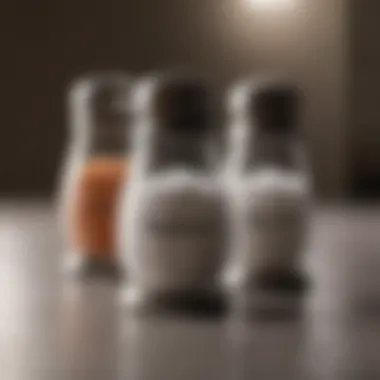 Contrasting Traditional and Modern Salt Shakers Traditional salt shaker juxtaposed with a modern design