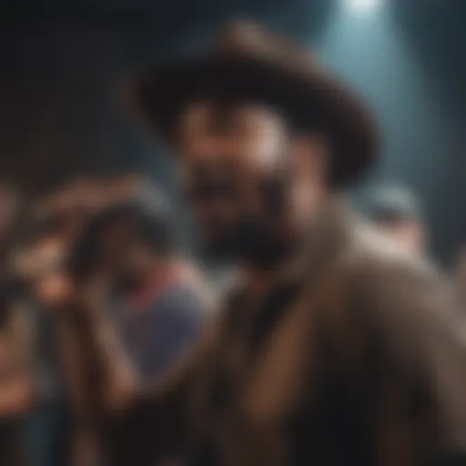 A vibrant concert scene showcasing Gangstagrass performing live