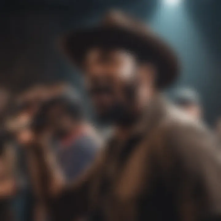 A vibrant concert scene showcasing Gangstagrass performing live