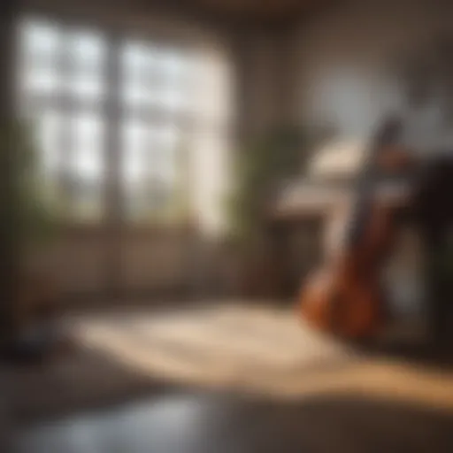 A serene space with musical instruments arranged for therapy sessions