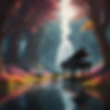 Dreamscape of Lucid Exploration A dreamlike landscape with vibrant colors and abstract shapes