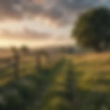 The Heart of Country Life A picturesque landscape of a country setting with an open field